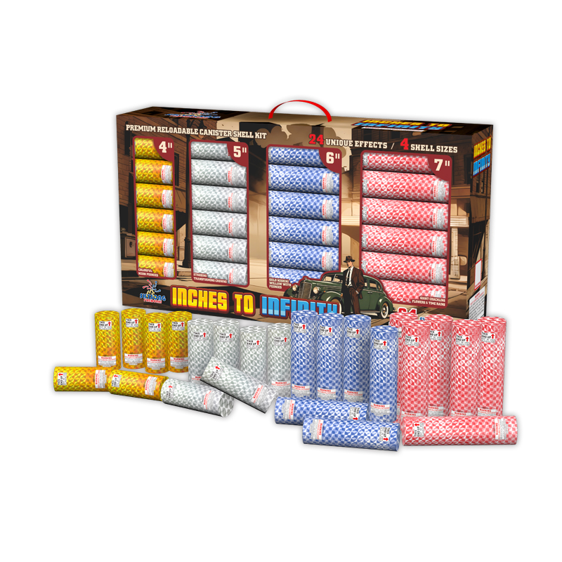 4"5"6"7" Inches to Infinity Assorted Canister Shell Kit 4"5"6"7" Inches to Infinity Assorted Canister Shell Kit