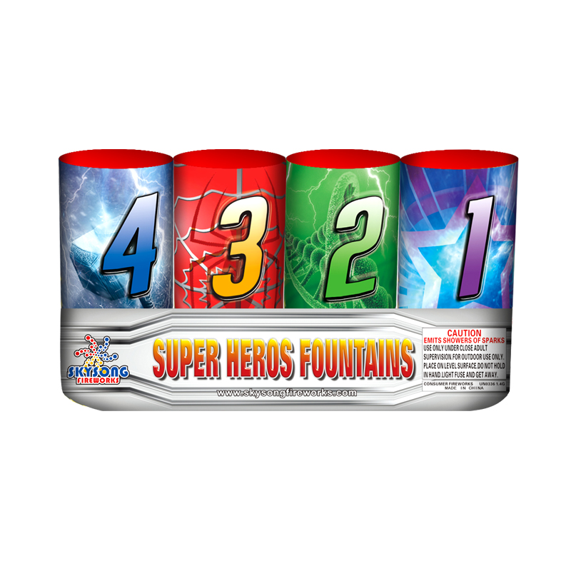 Super Heros 4 Fountains Assorted Super Heros 4 Fountains Assorted