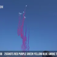 25Shots Red Purple Green Yellow Blue Smoke to Salute Cake