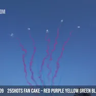 25Shots Fan Cake – Red Purple Yellow Green Blue to Salute