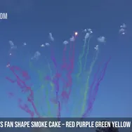 100Shots Fan Shape Smoke Cake – Red Purple Green Yellow Blue to Salute