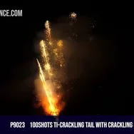 100Shots Ti-Crackling Tail with Crackling & Orange Bouquet