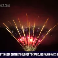 130Shots Green Glittery Bouquet to Crackling Palm Comet, Red to Blue Bouquet