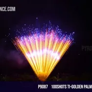 100Shots Ti-Golden palm with blue dahlia