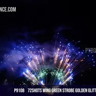 72Shots Wing Green Strobe Golden Glittery Palm to Blue
