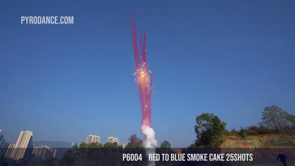 Red to Blue Smoke Cake 25Shots