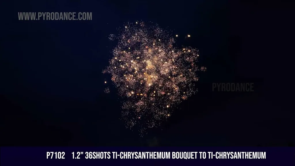 1.2" 36Shots Ti-Chrysanthemum bouquet to Ti-Chrysanthemum