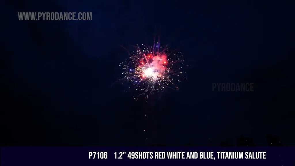 1.2" 49Shots Red white and blue, Titanium Salute