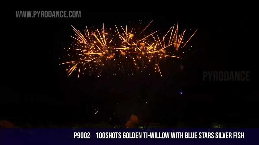 100Shots Golden Ti-Willow with blue stars silver fish