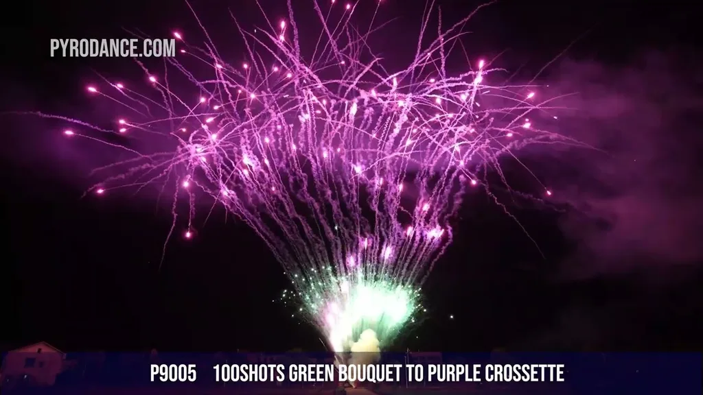 100Shots Green bouquet to purple crossette