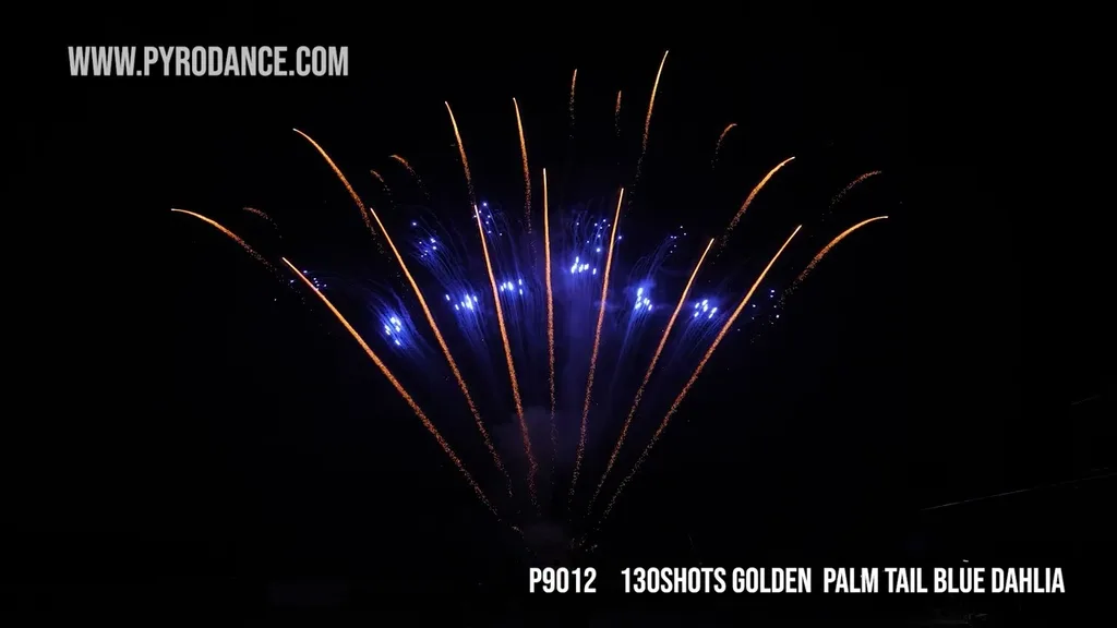 130Shots Golden Palm Tail Blue Dahlia — Professional Cake
