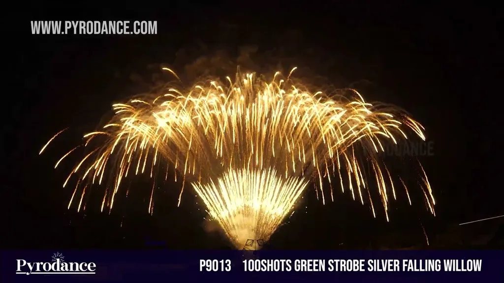 100Shots Green strobe Silver falling willow — Professional Cake