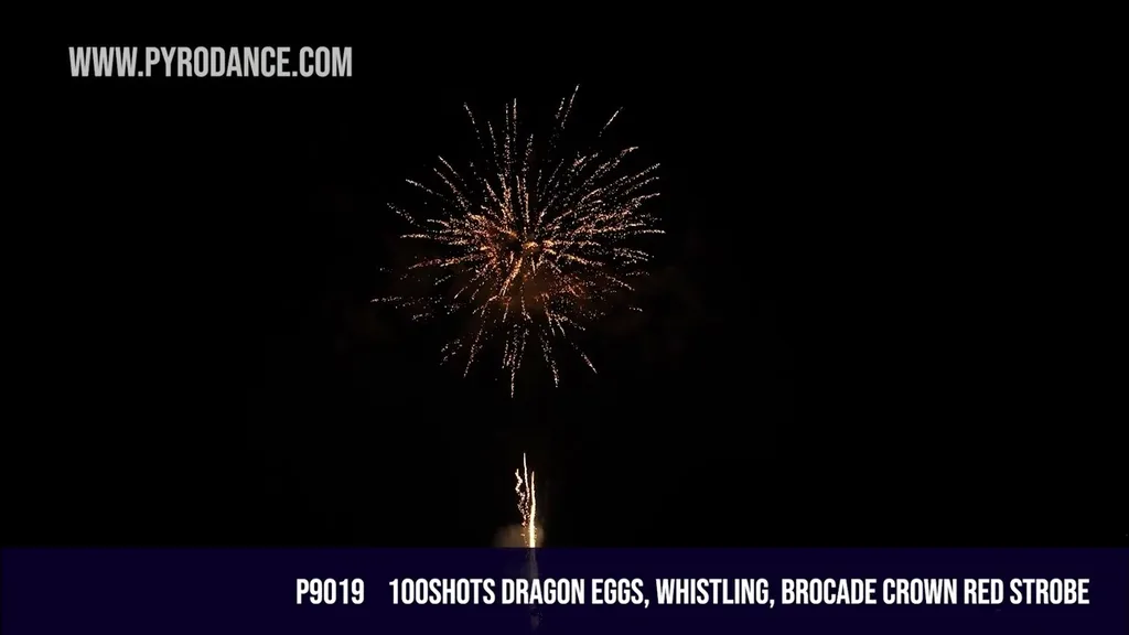 100Shots Dragon eggs/Whistling/Brocade crown red strobe Assorted — Professional Cake