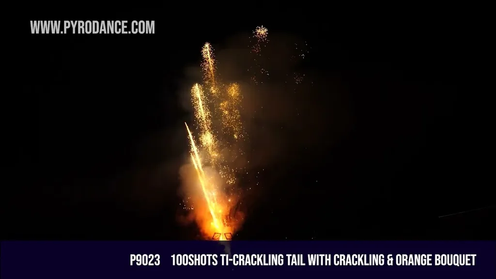 100Shots Ti-Crackling Tail with Crackling & Orange Bouquet — Professional Cake