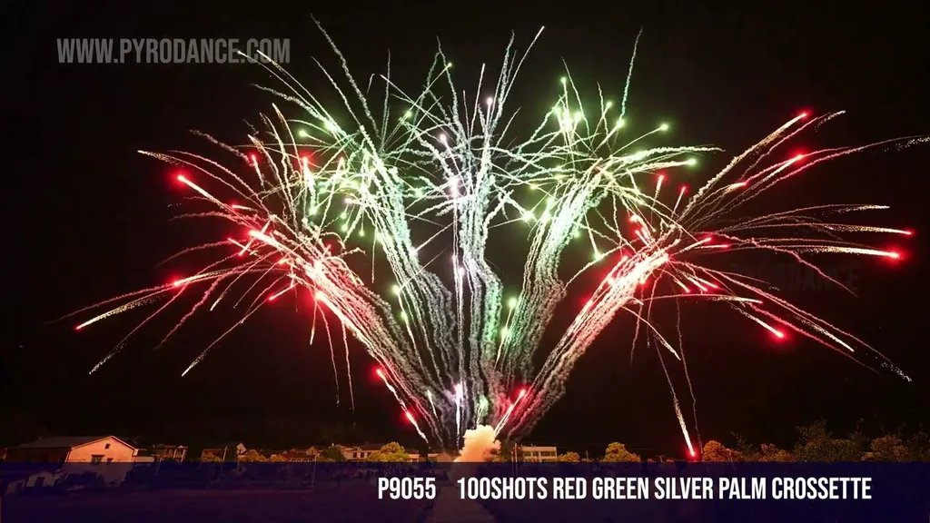 100Shots Red green silver palm crossette — Professional Cake