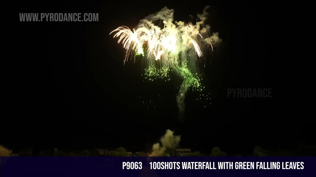 100Shots Waterfall with green falling leaves — Professional Cake