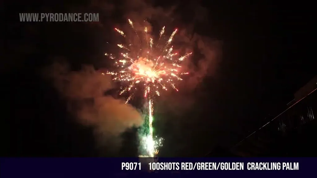 100Shots Red/Green/Golden Crackling Palm — Professional Cake