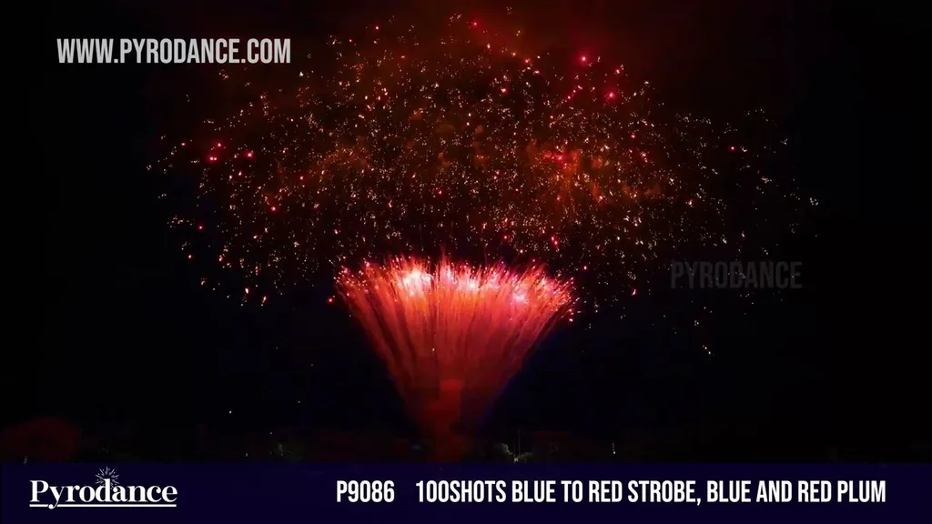 100Shots Blue to Red strobe, Blue and red plum — Professional Cake