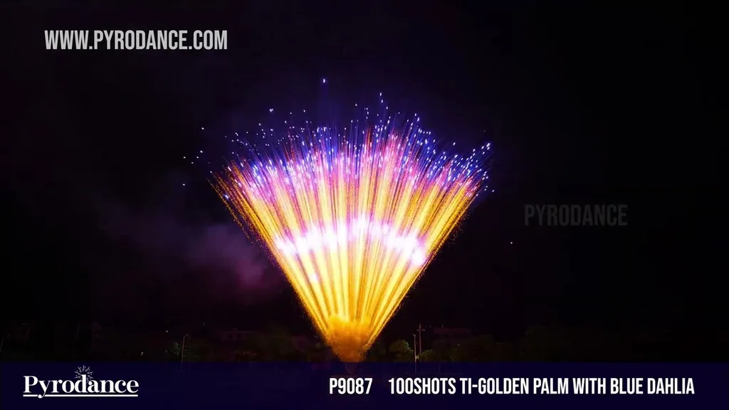 100Shots Ti-Golden palm with blue dahlia — Professional Cake