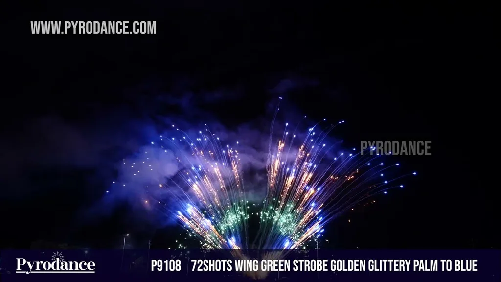 72Shots Wing Green Strobe Golden Glittery Palm to Blue — Professional Cake