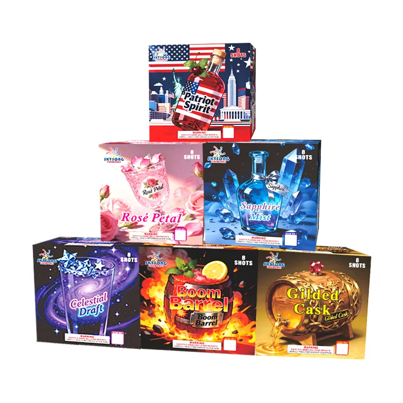 Boom Barrel/Gilded Cask/Celestial Draft/Patriot Spirit/Sapphire Mist/Rosé Petal — 500 Gram Cake