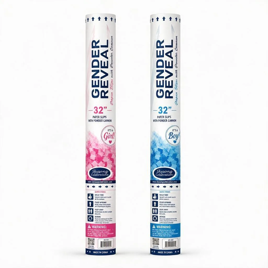 32inch Gender Reveal Pink/ Blue Celebration Cannon — Confetti Cannon