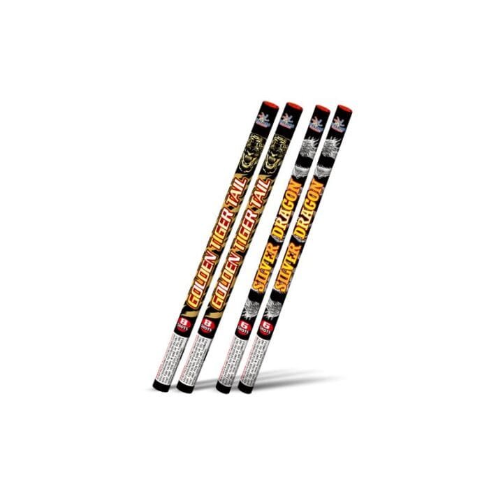 Silver Dragon 6Shots & Golden Tiger Tail 8Shots Assorted Roman Candle