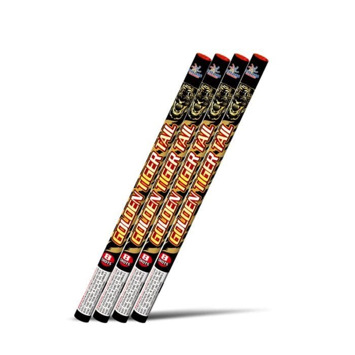 Silver Dragon 6Shots & Golden Tiger Tail 8Shots Assorted Roman Candle - Image 2